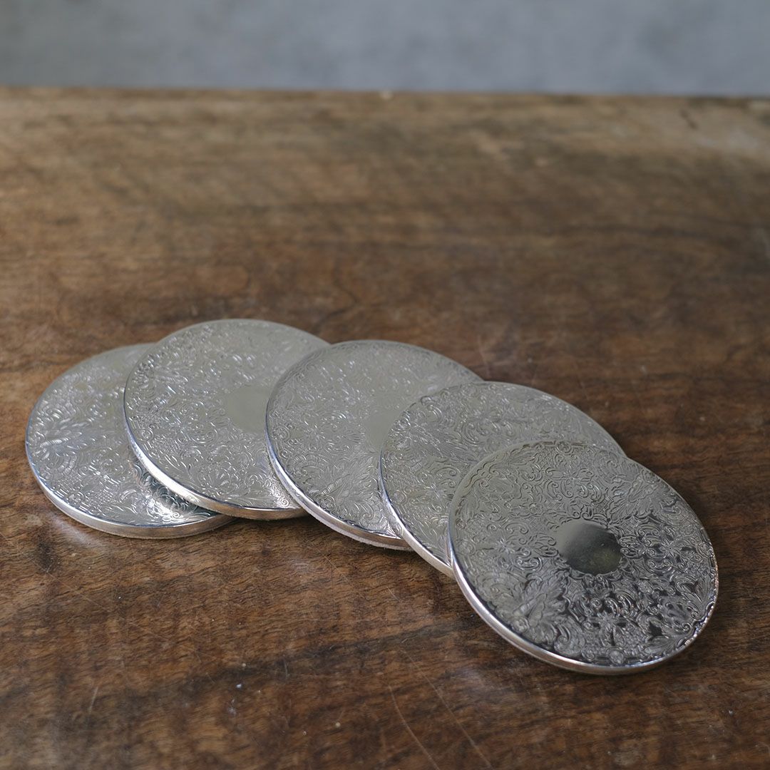 ヴィンテージコースター イギリス シルバープレート(バラ売り)4