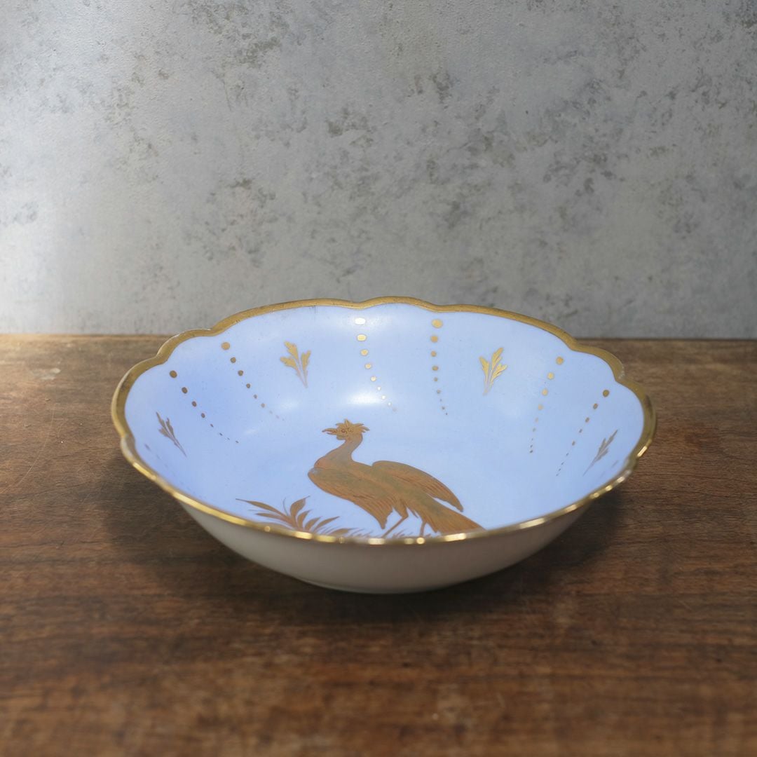 アンティークボウル 雉 フェザント ハンドペイント フランス アンティーク食器