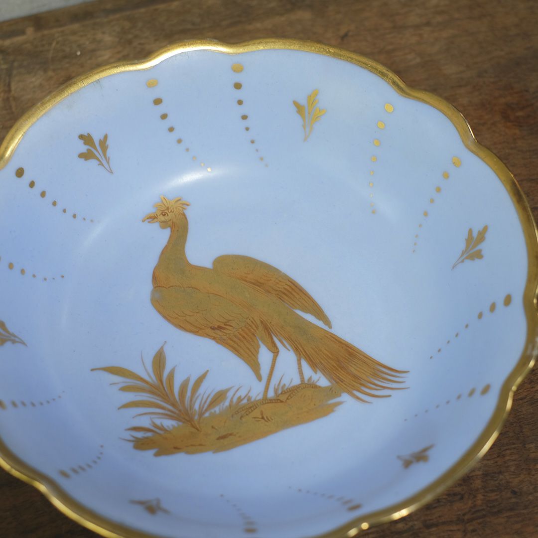 アンティークボウル 雉 フェザント ハンドペイント フランス アンティーク食器3