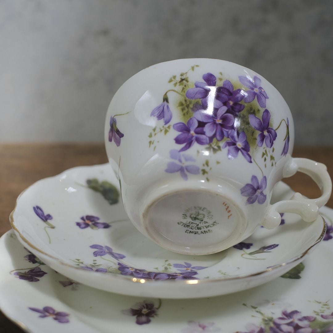 アンティークティーカップトリオ バイオレット 菫 イギリス6