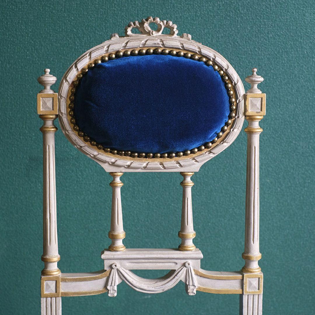 アンティークサロンチェア 青 椅子 フランス アンティーク家具11