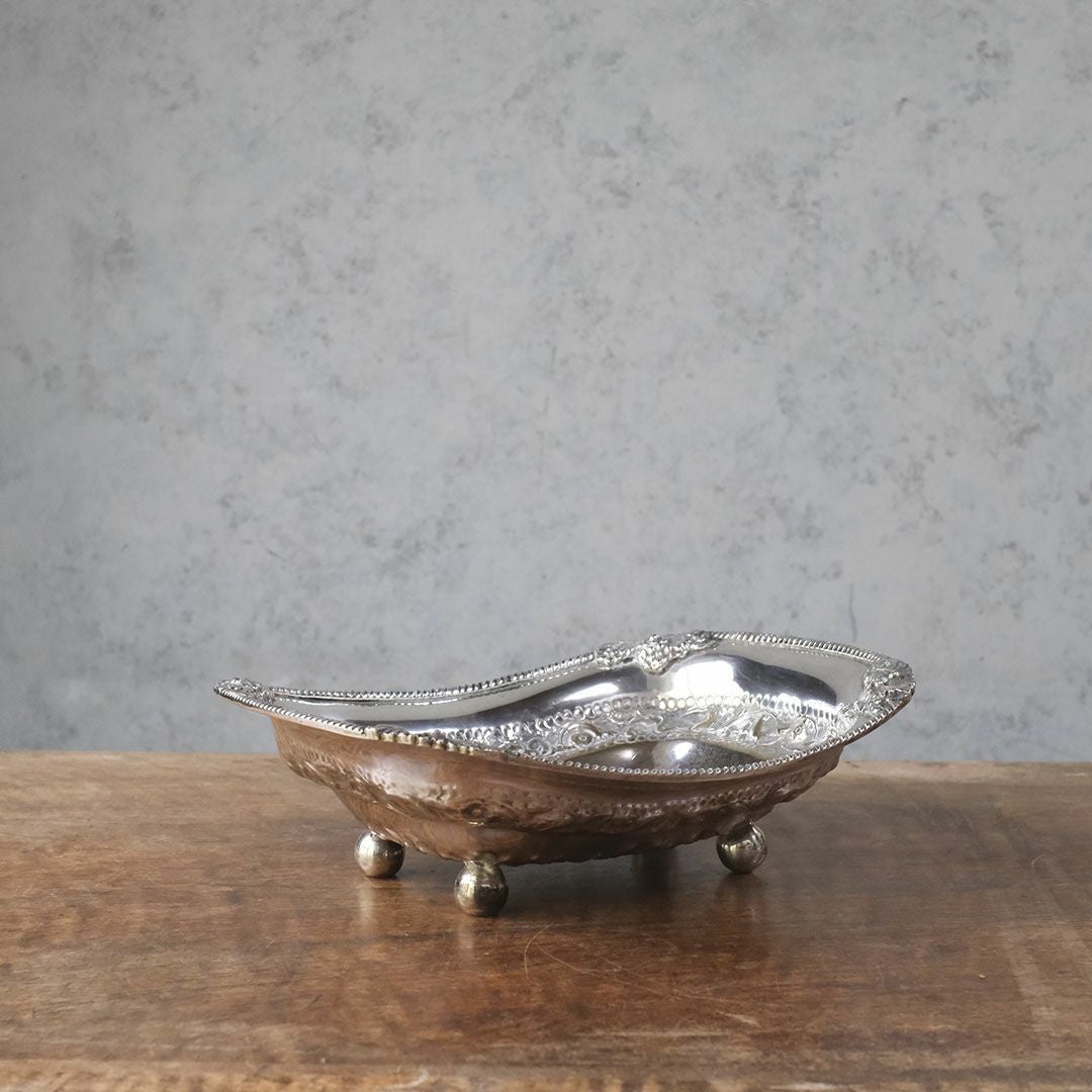アンティークフルーツトレイ コンポート 脚付トレイ イギリス 銀メッキ1