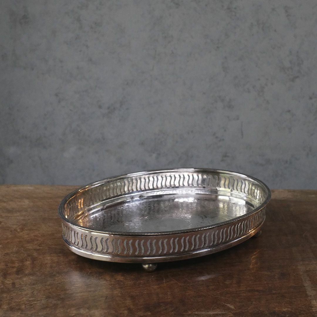 ヴィンテージトレイ イギリス シルバープレート お盆 銀メッキ1