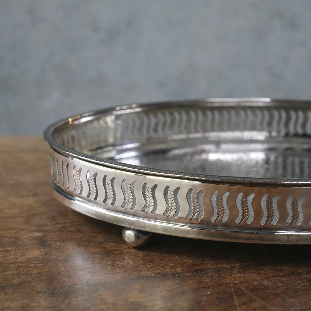 ヴィンテージトレイ イギリス シルバープレート お盆 銀メッキ5