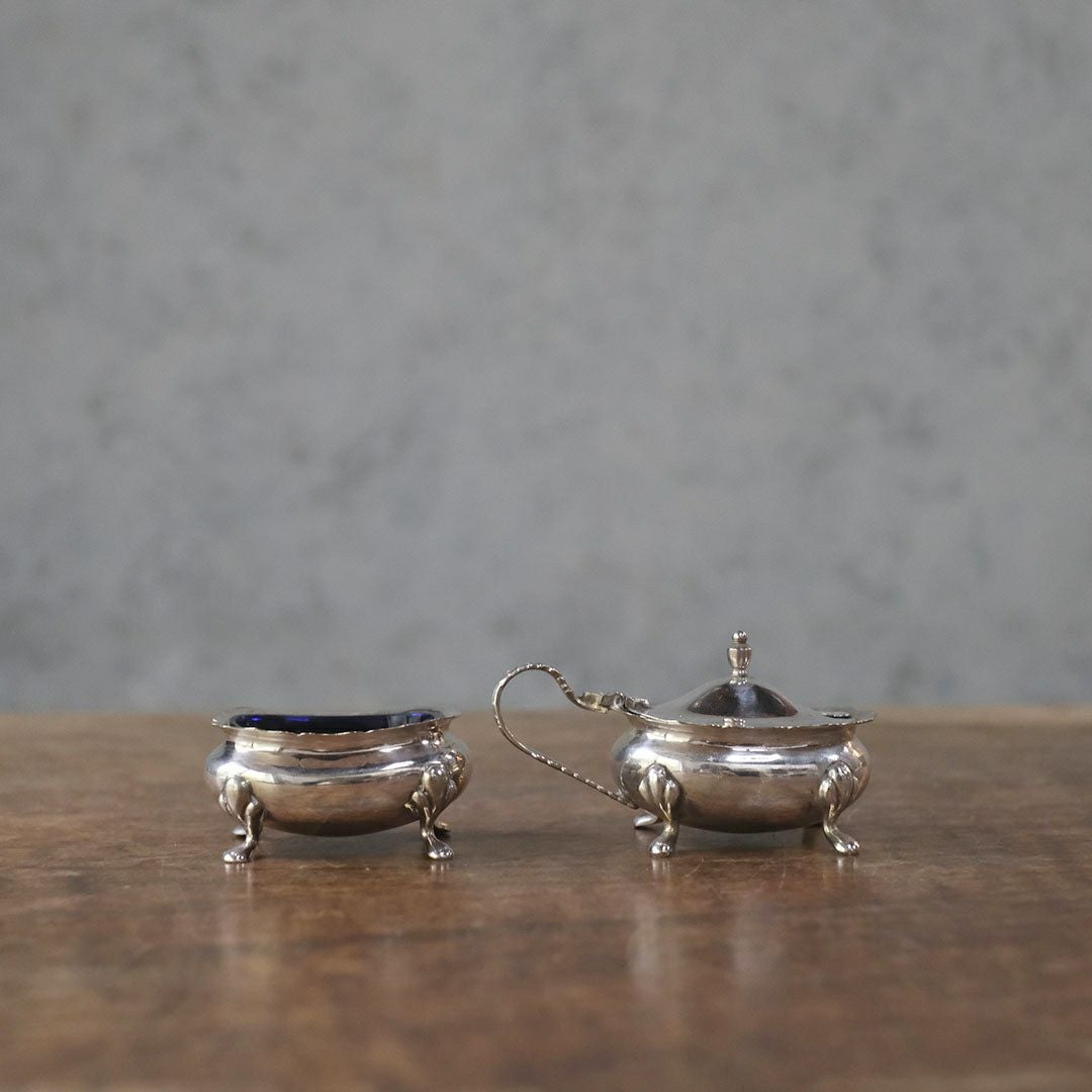 アンティーク シルバープレートスパイスボトル2点セット　イギリス製　調味料・薬味入れ2