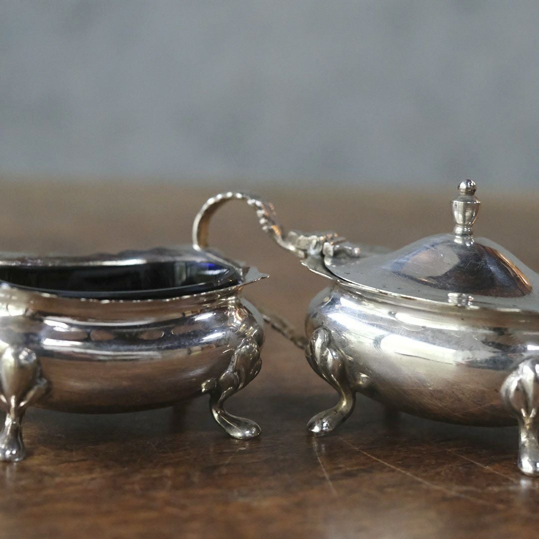 アンティーク シルバープレートスパイスボトル2点セット　イギリス製　調味料・薬味入れ6