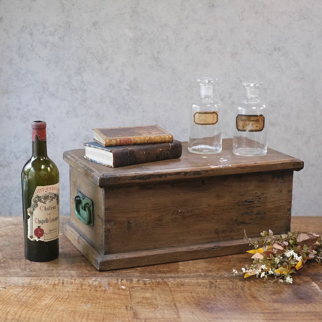 アンティークウッドボックス コンテナ 木箱 収納箱 イギリス