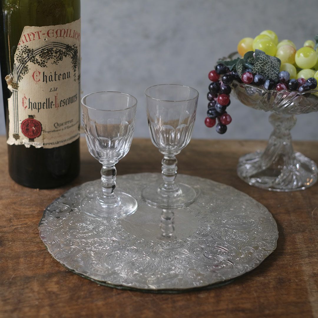 アンティークマット シルバープレート ヴィクトリアン イギリス 丸