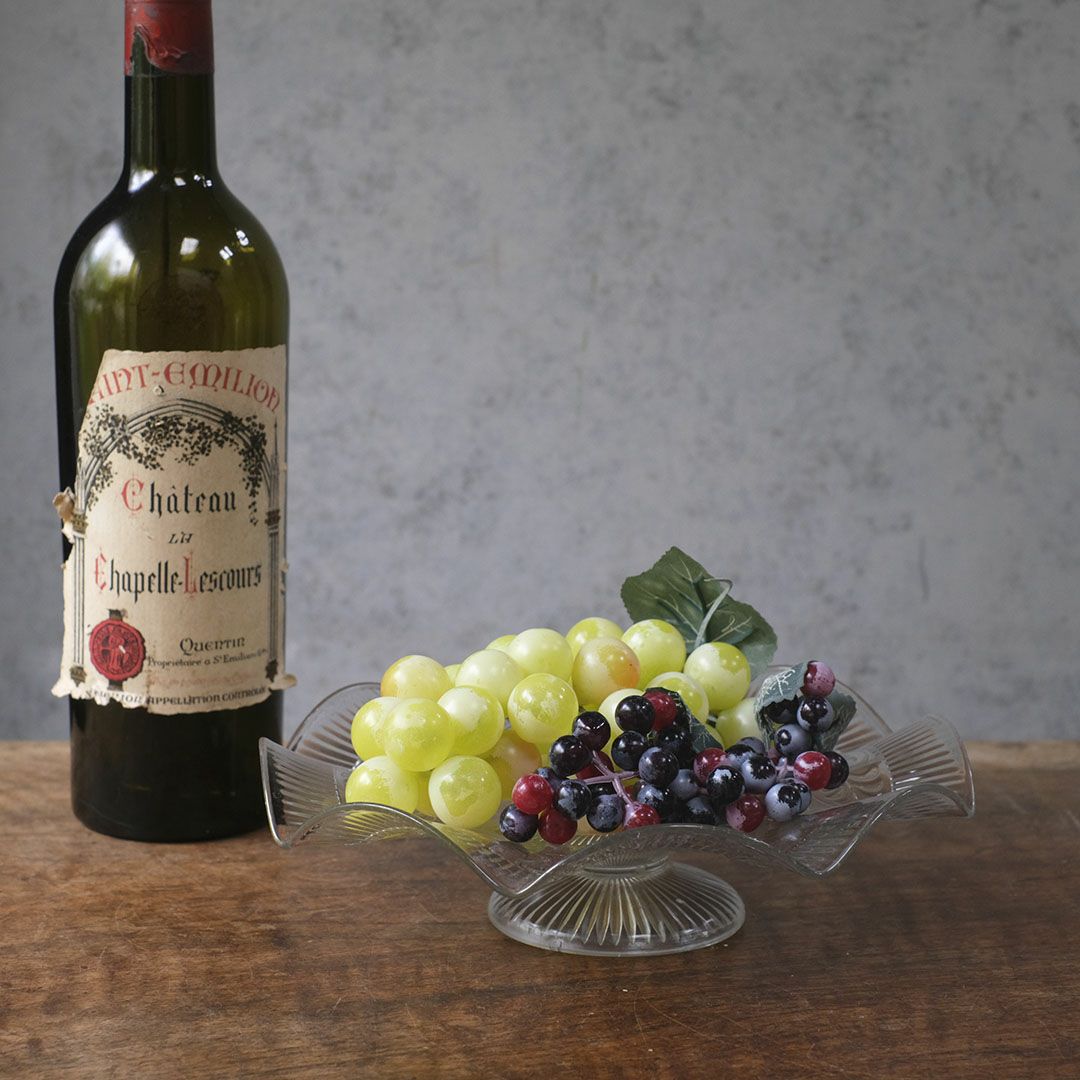 アンティークガラスコンポート フランス フルーツスタンド フリル1