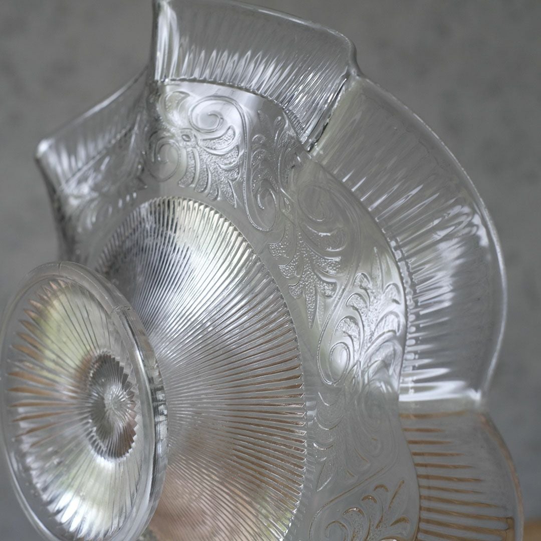 アンティークガラスコンポート フランス フルーツスタンド フリル7