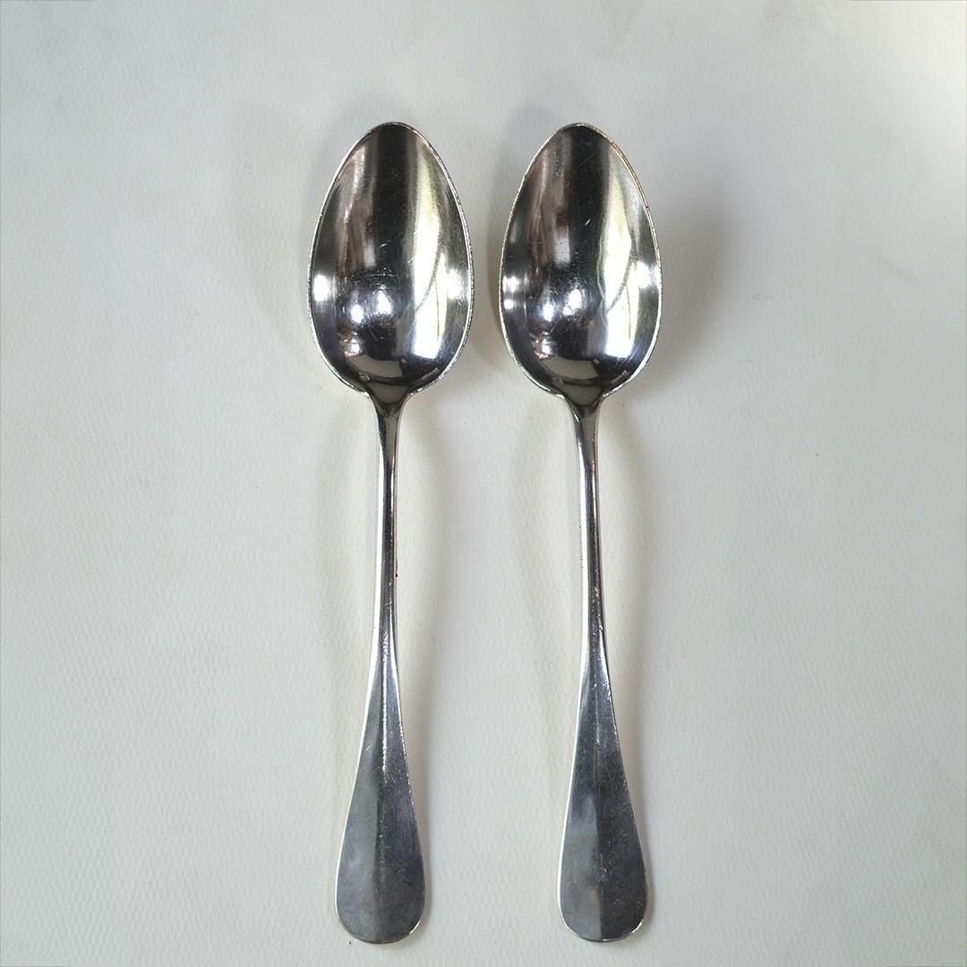 アンティークディナースプーン2本セット シルバープレート フランス 銀メッキ1