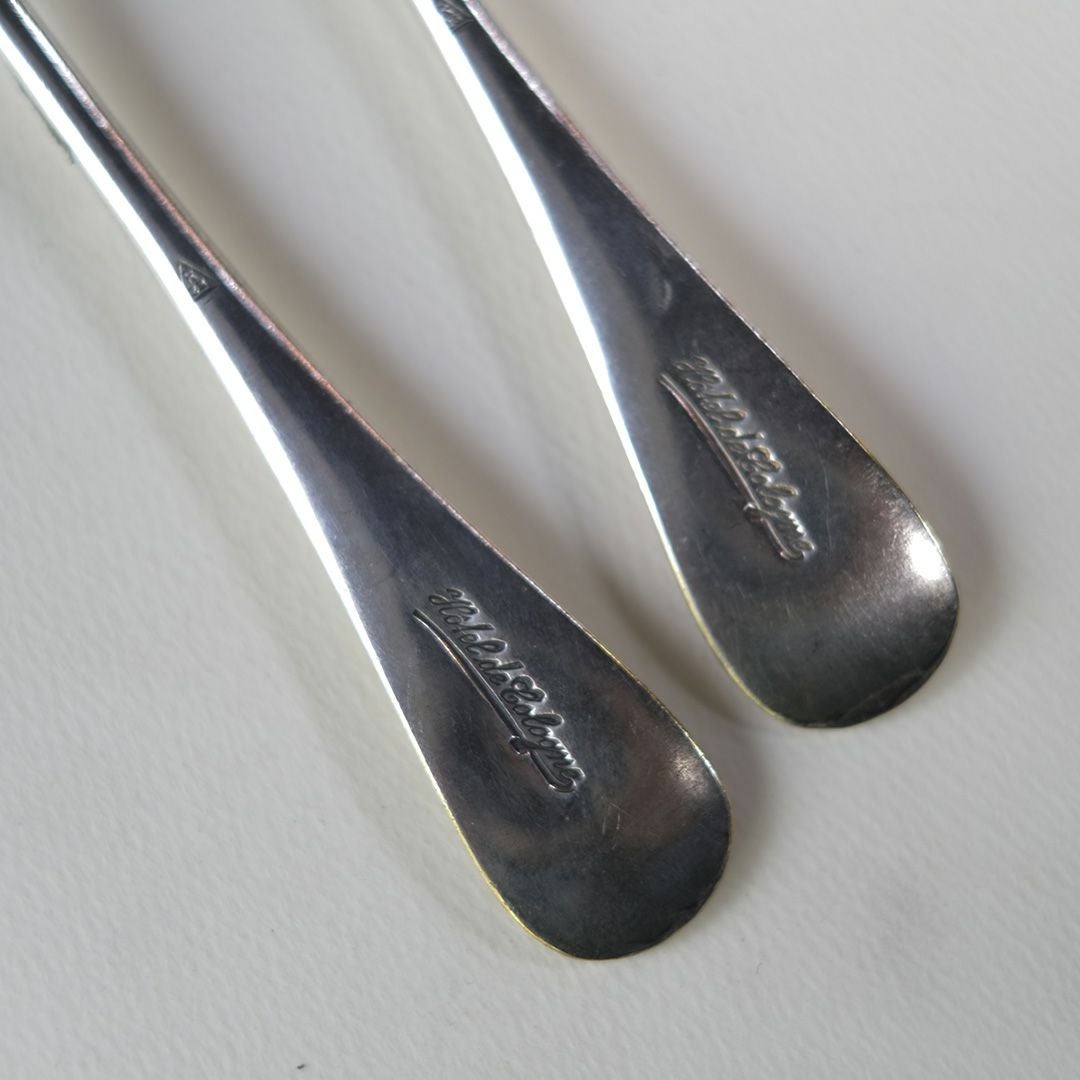 アンティークディナースプーン2本セット シルバープレート フランス 銀メッキ5