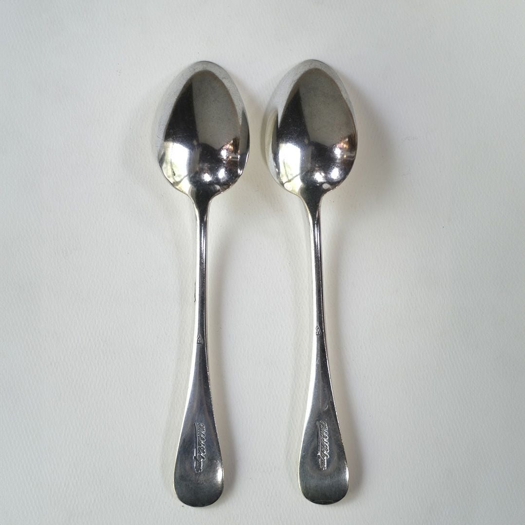 アンティークディナースプーン2本セット シルバープレート フランス 銀メッキ6