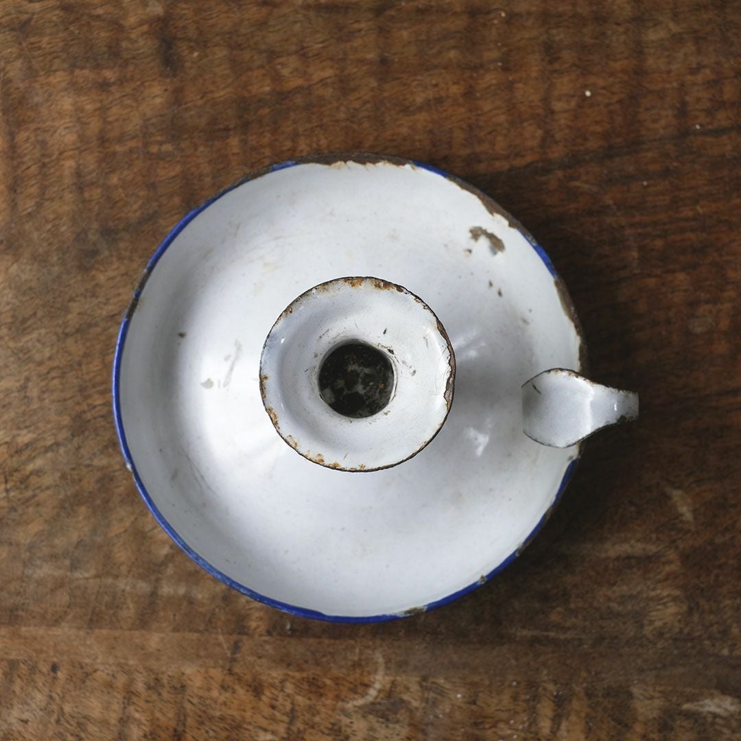 アンティークキャンドルホルダー 琺瑯 フランス チャンバースティック3