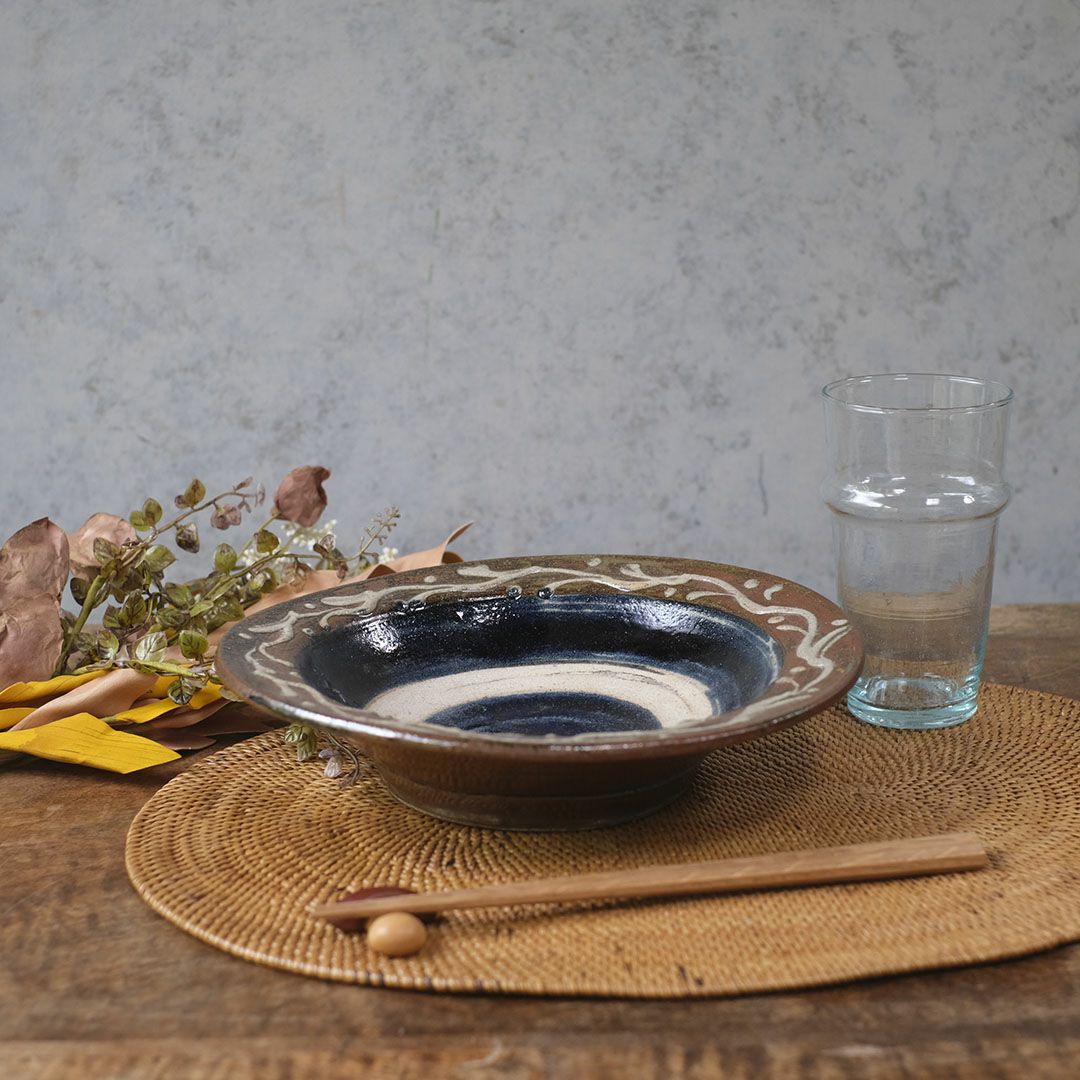 やちむん 沖縄 松田共司 7.5寸皿B 読谷村北窯 一点物 大皿 の通販