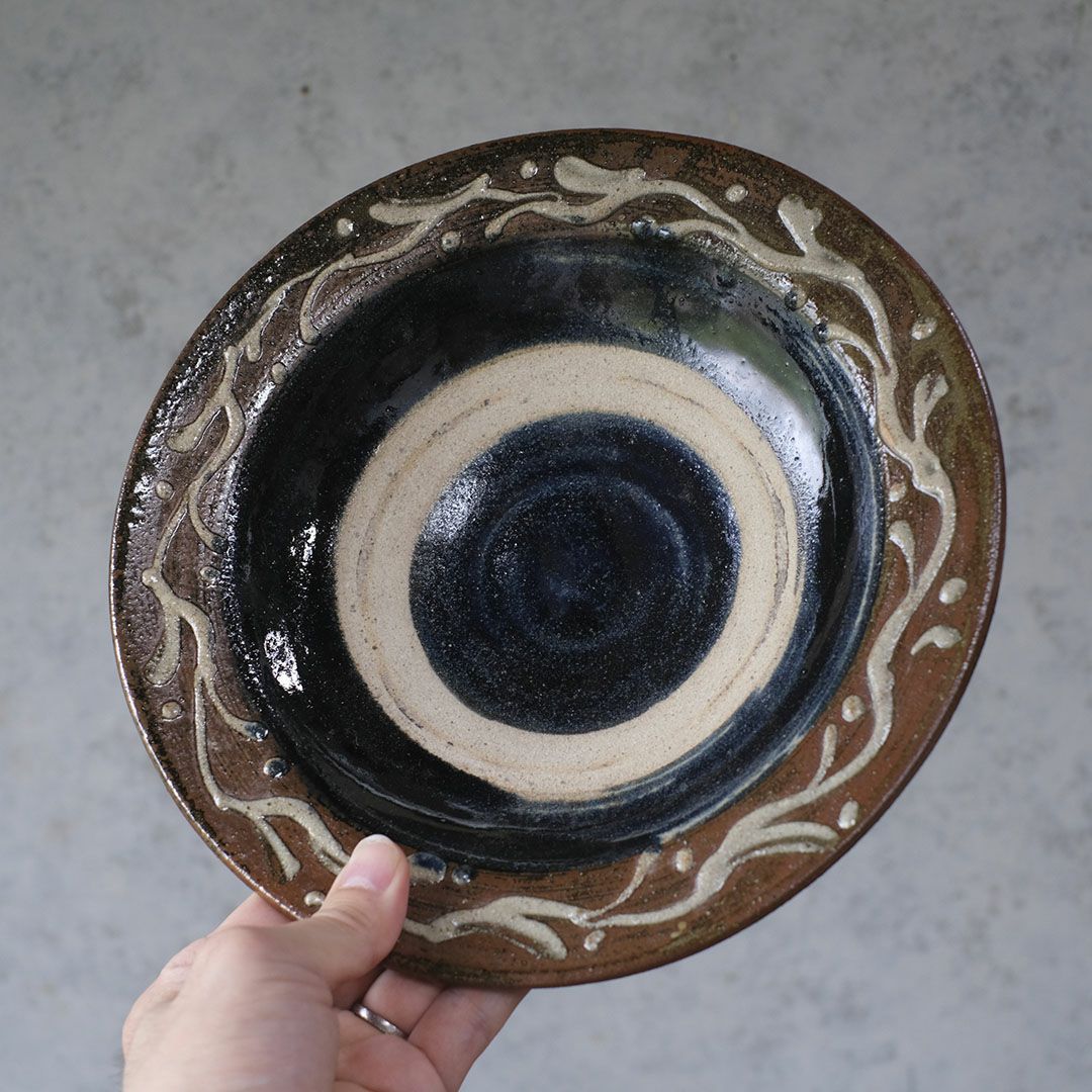 やちむん 宮城正享 いっちん 8寸ワンブー大皿 24cm 読谷村北窯 一点物