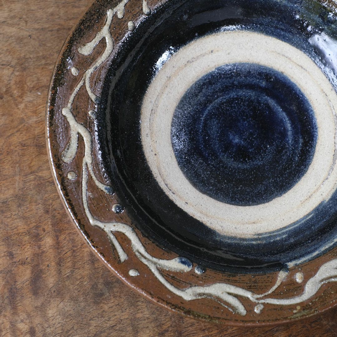 やちむん 宮城正享 いっちん 8寸ワンブー大皿 24cm 読谷村北窯 一点物