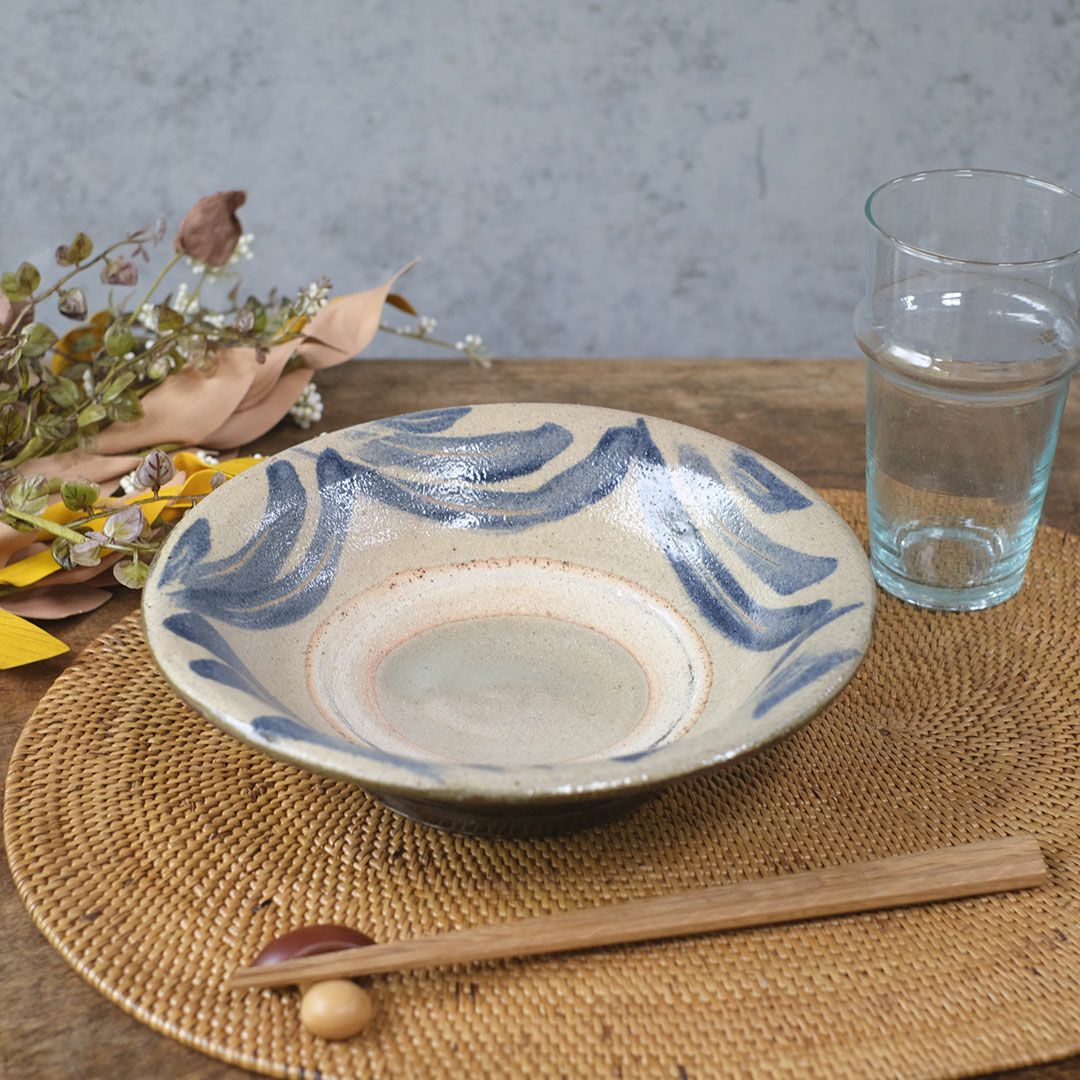 やちむん 沖縄 宮城正享 7寸(21cm) 深皿 読谷村北窯1