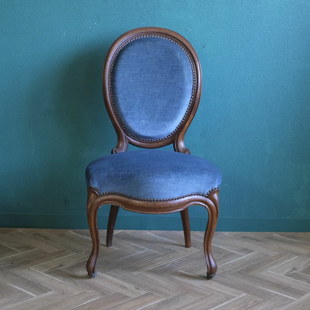アンティークサロンチェア 青 椅子 フランス アンティーク家具3