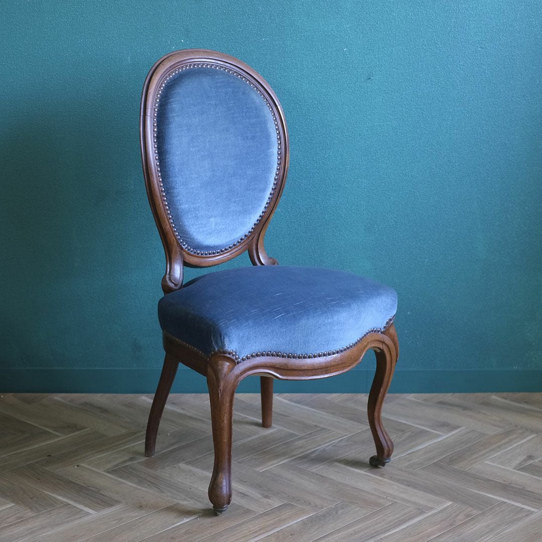 アンティークサロンチェア 青 椅子 フランス アンティーク家具4