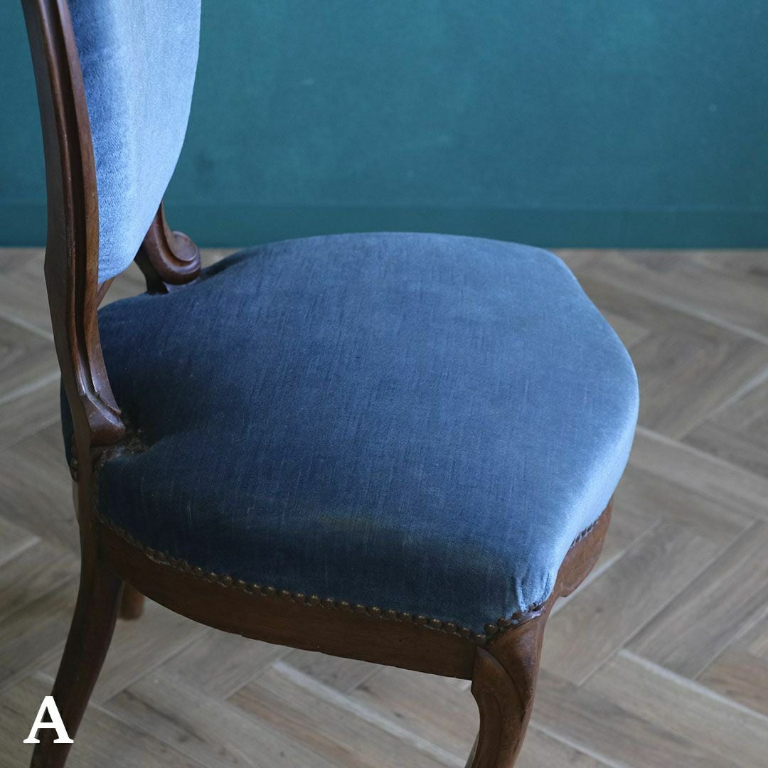 アンティークサロンチェア 青 椅子 フランス アンティーク家具9