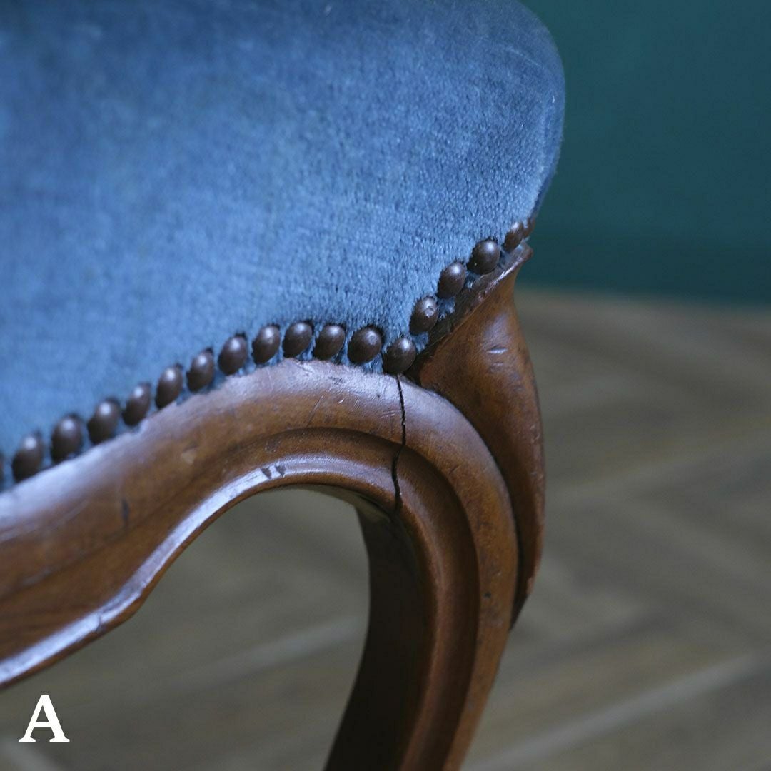 アンティークサロンチェア 青 椅子 フランス アンティーク家具11