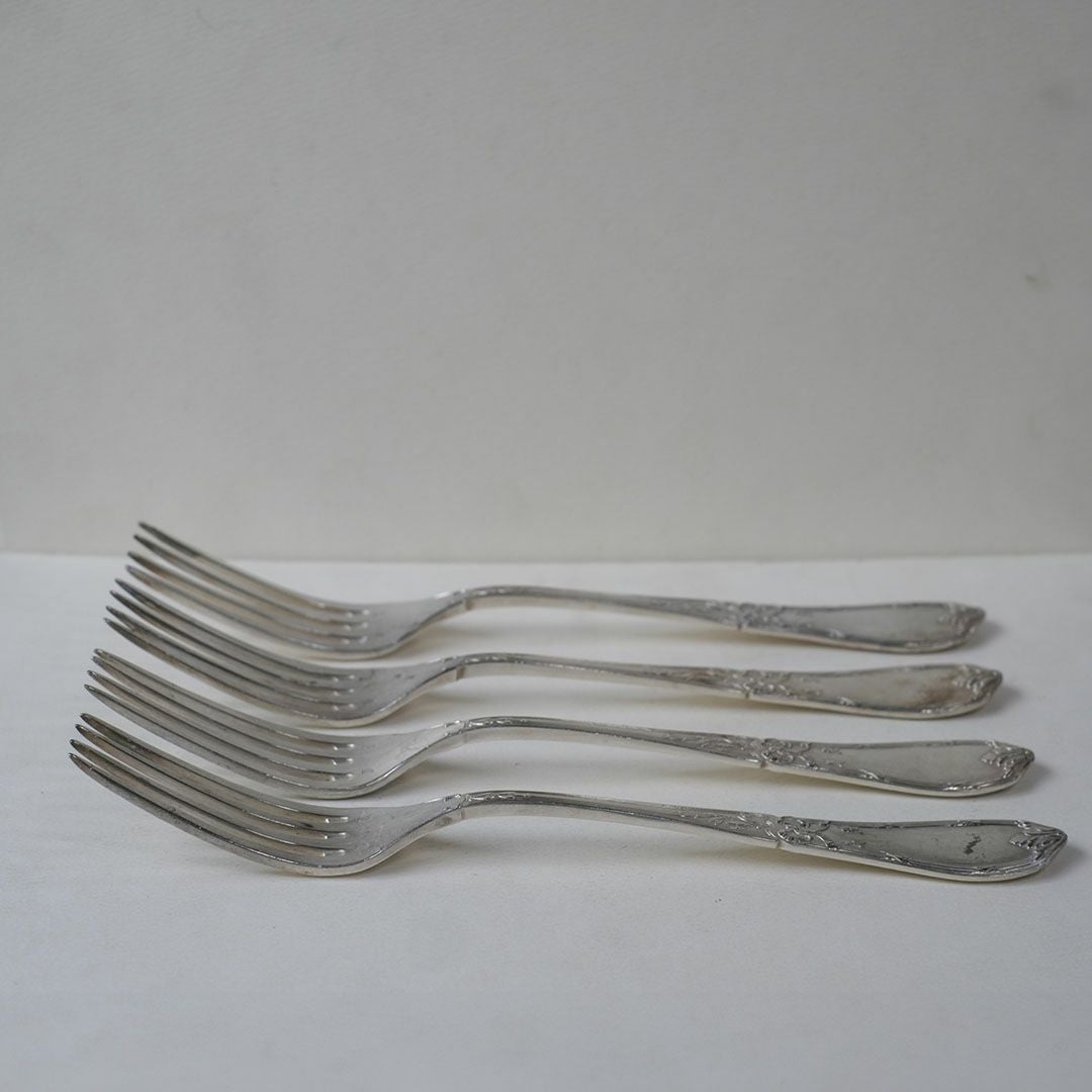 アンティーク ディナーフォーク フランス シルバープレート カトラリー ロココ様式4