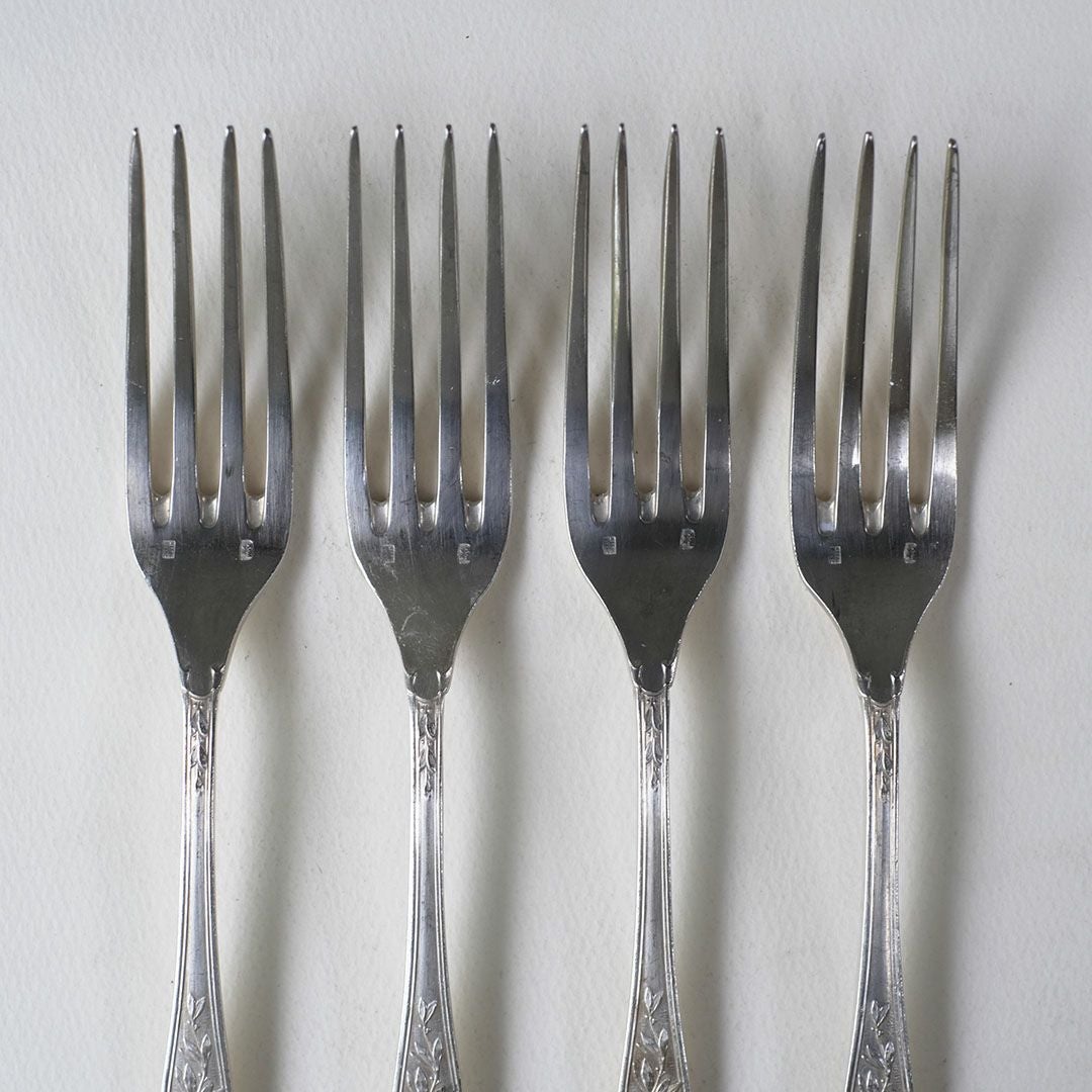 アンティーク ディナーフォーク フランス シルバープレート カトラリー ロココ様式5