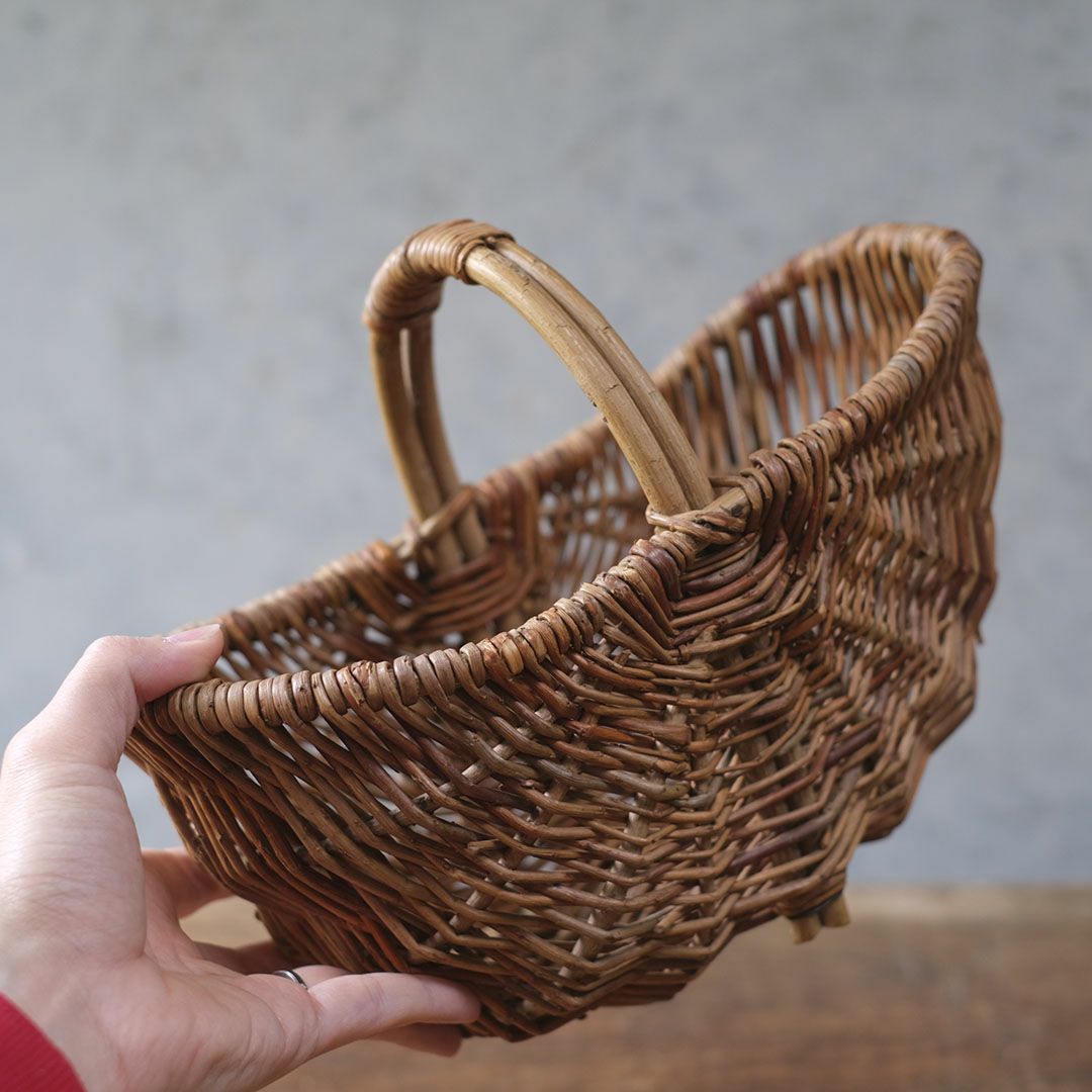 ヴィンテージパニエ バスケット 手編み籠 フランス2