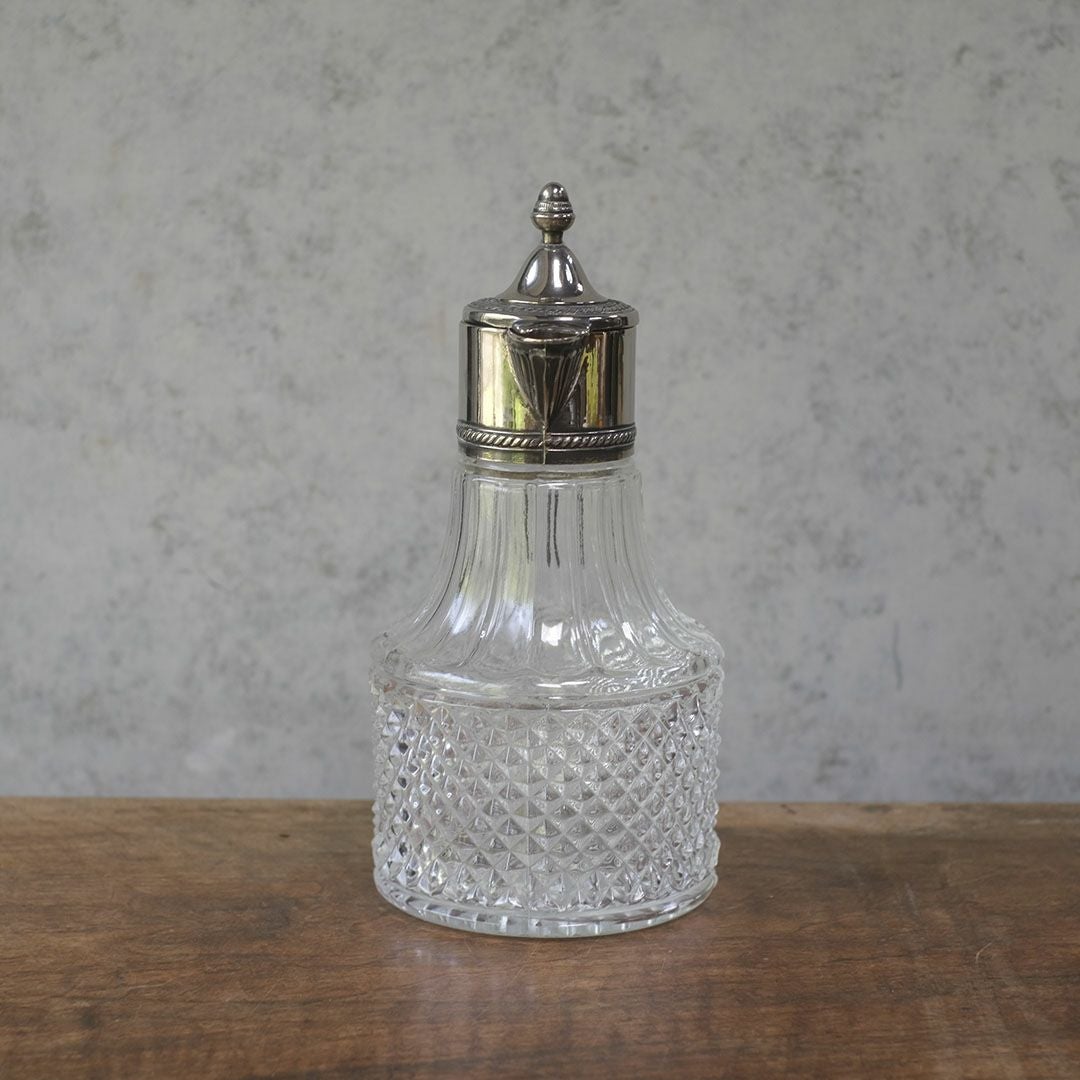 アンティーククラレットジャグ シルバープレート イギリス ガラスの水差し4