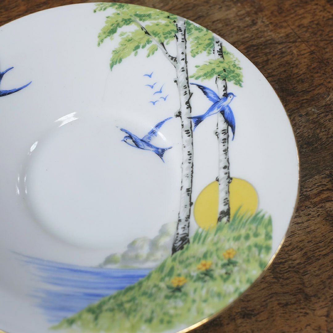 ヴィンテージティーカップ＆ソーサ トリオ 燕 チェコスロバキア8