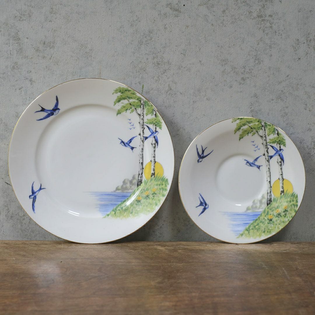 ヴィンテージティーカップ＆ソーサ トリオ 燕 チェコスロバキア10