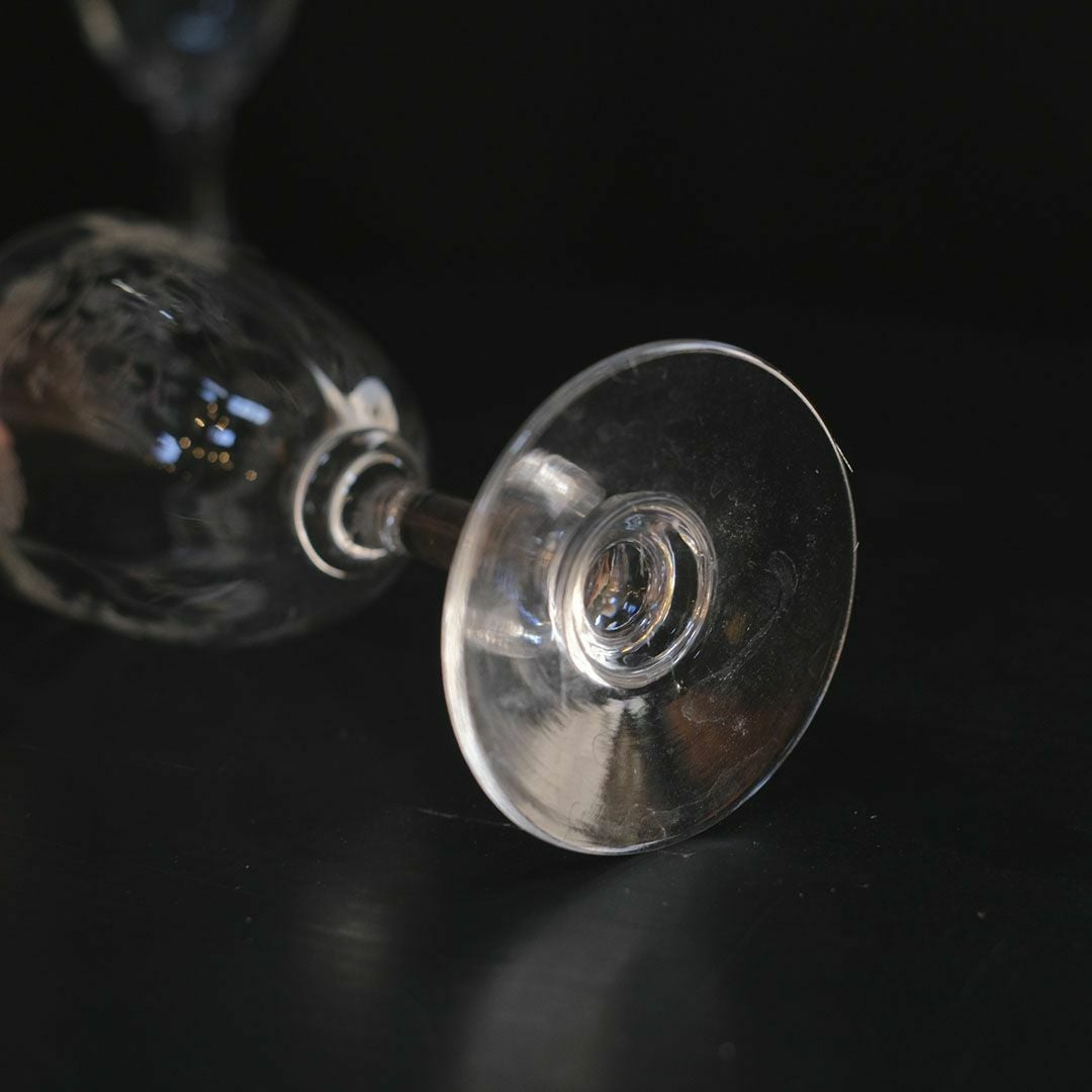 アンティーク オールドバカラ 百合の紋章(フルール・ド・リス) クリスタルグラス フランス4