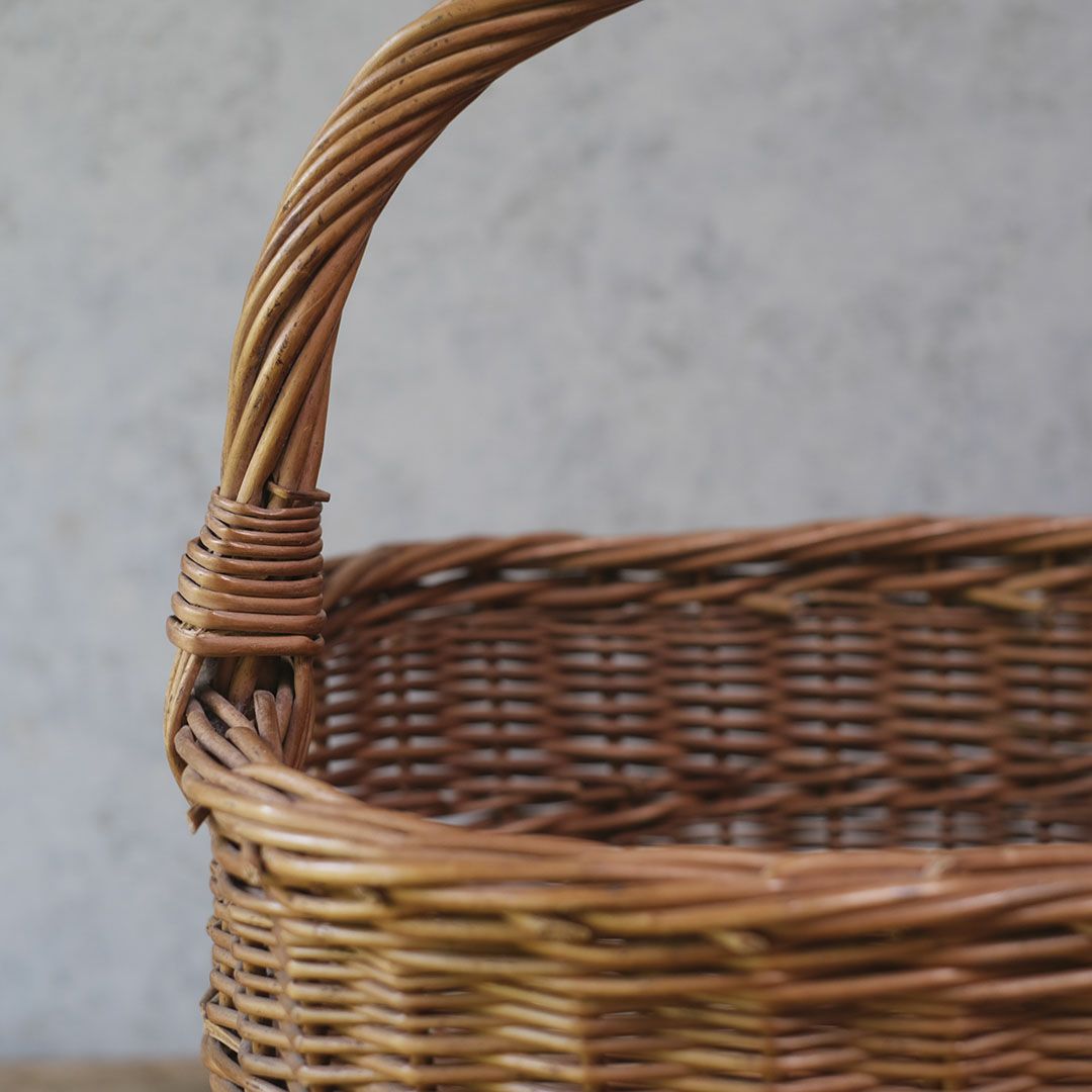 ヴィンテージバスケット イギリス ナチュラルな手編みかごバスケット6