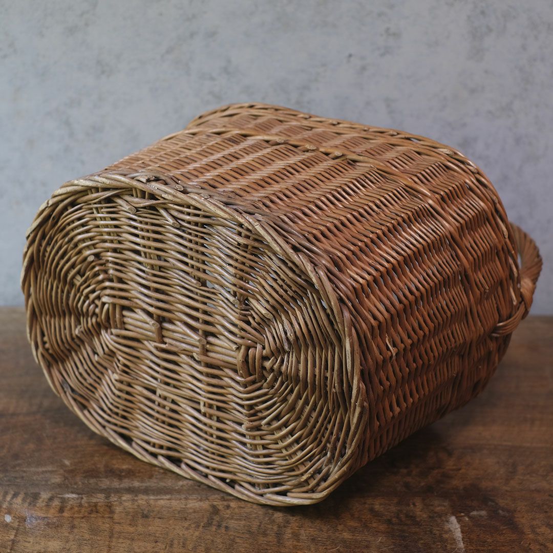 ヴィンテージバスケット イギリス ナチュラルな手編みかごバスケット7