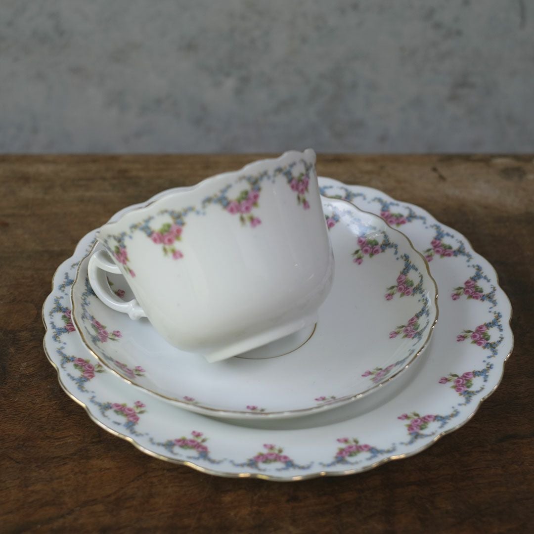 ヴィンテージティーカップトリオ ピンクローズ イギリス3
