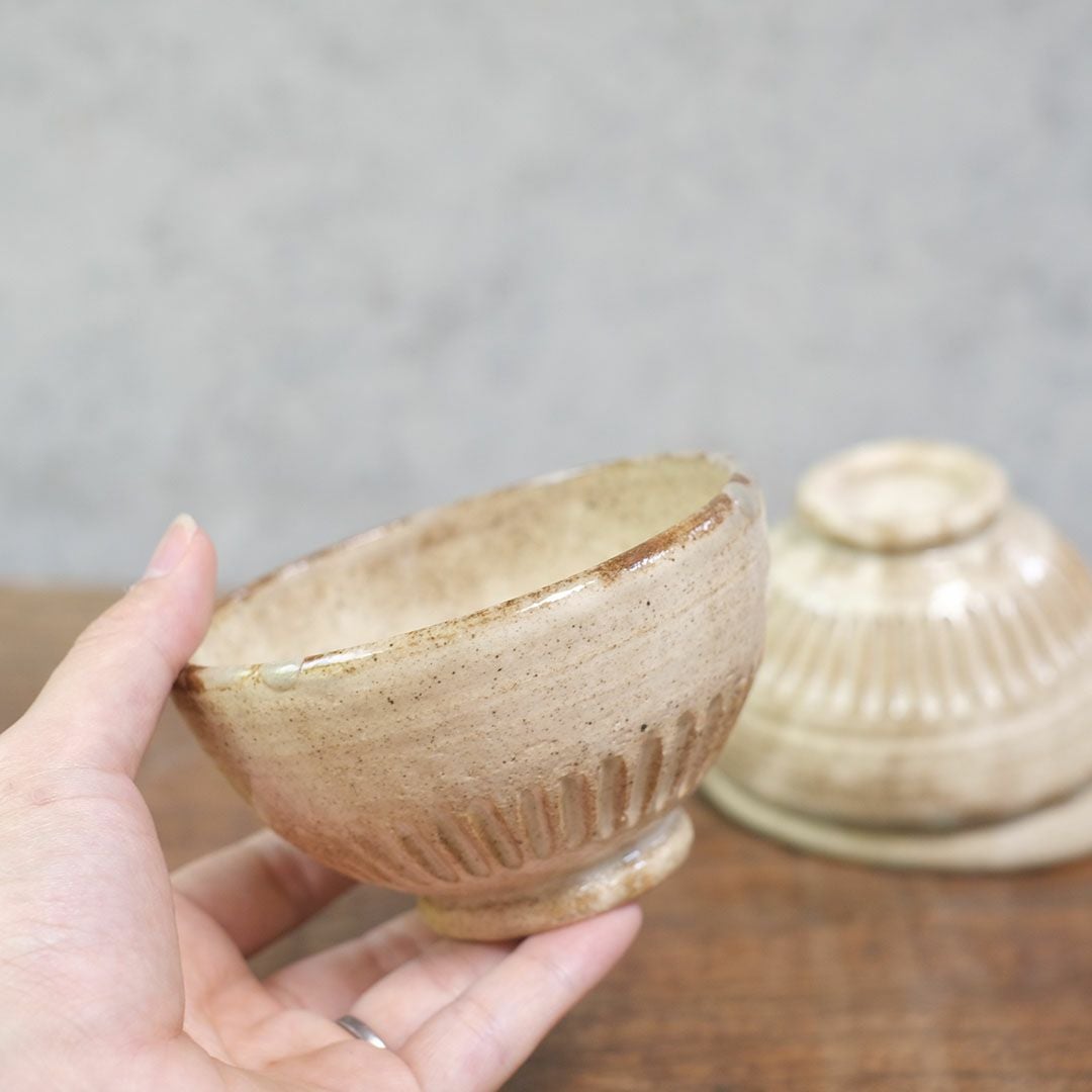 笠間焼【益子淳一】・削りめし碗/作家のうつわ 2色展開 ご飯茶碗 和