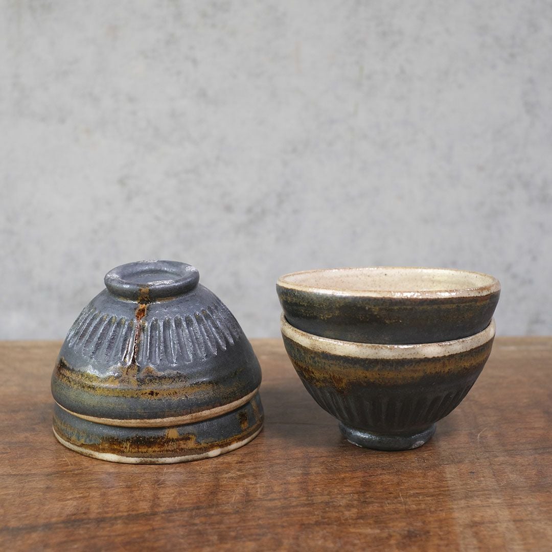 笠間焼【益子淳一】・削りめし碗/作家のうつわ 2色展開 ご飯茶碗 和