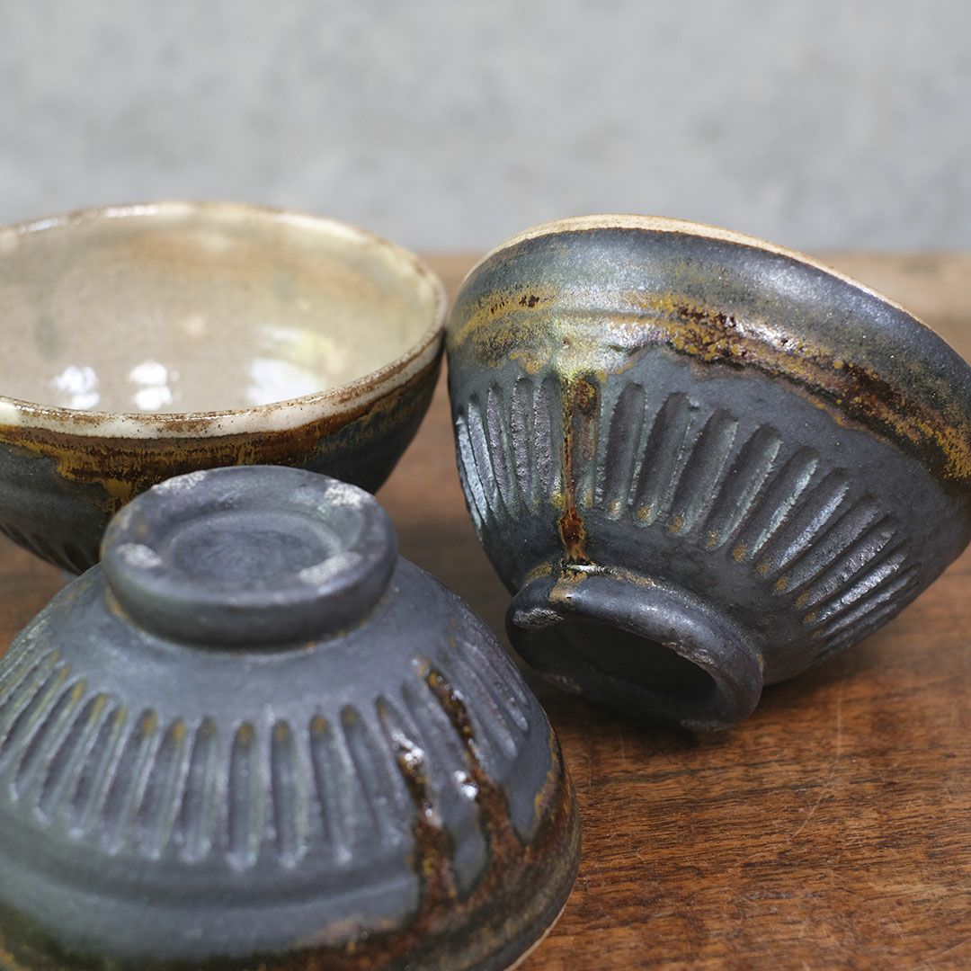 笠間焼【益子淳一】・削りめし碗/作家のうつわ 2色展開 ご飯茶碗 和