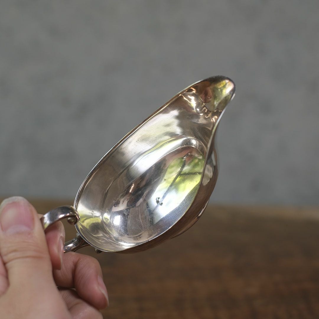 アンティーク ソースポット 猫足 イギリス シルバープレート グレービーボート4