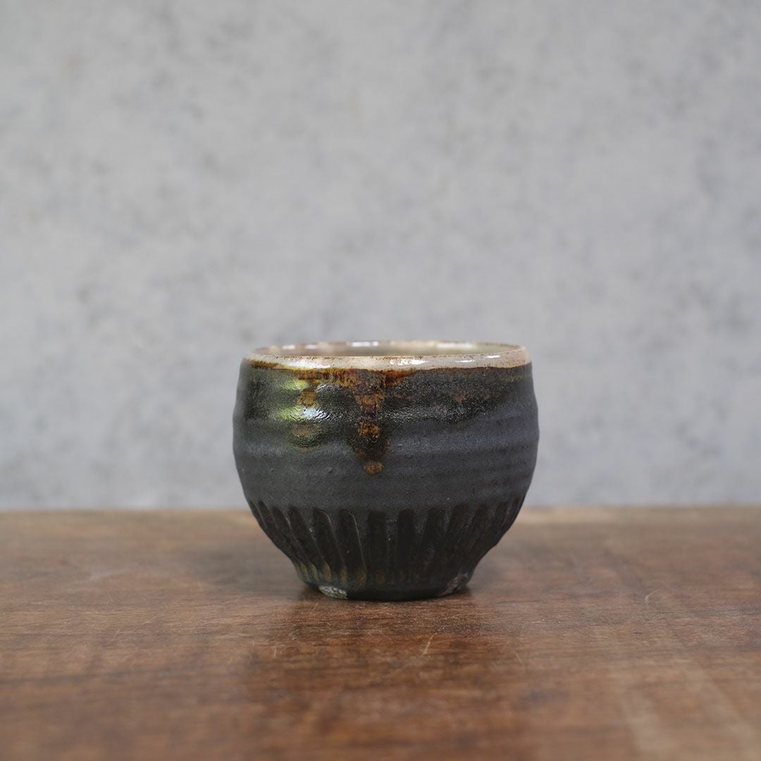 笠間焼【益子淳一】 丸カップ 作家のうつわ 鉄黒 和食器1