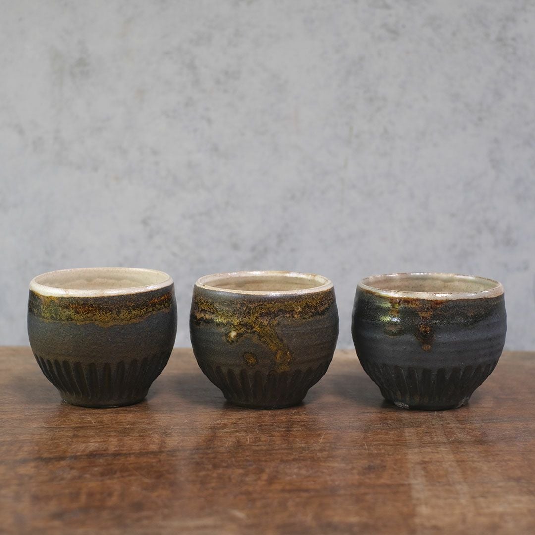笠間焼【益子淳一】 丸カップ 作家のうつわ 鉄黒 和食器5