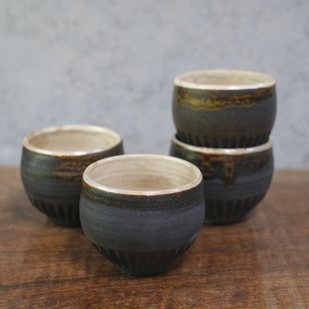 笠間焼【益子淳一】 丸カップ 作家のうつわ 鉄黒 和食器6