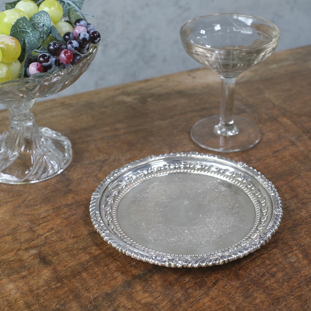 アンティーク サルヴァ ミニトレイ イギリス シルバープレート