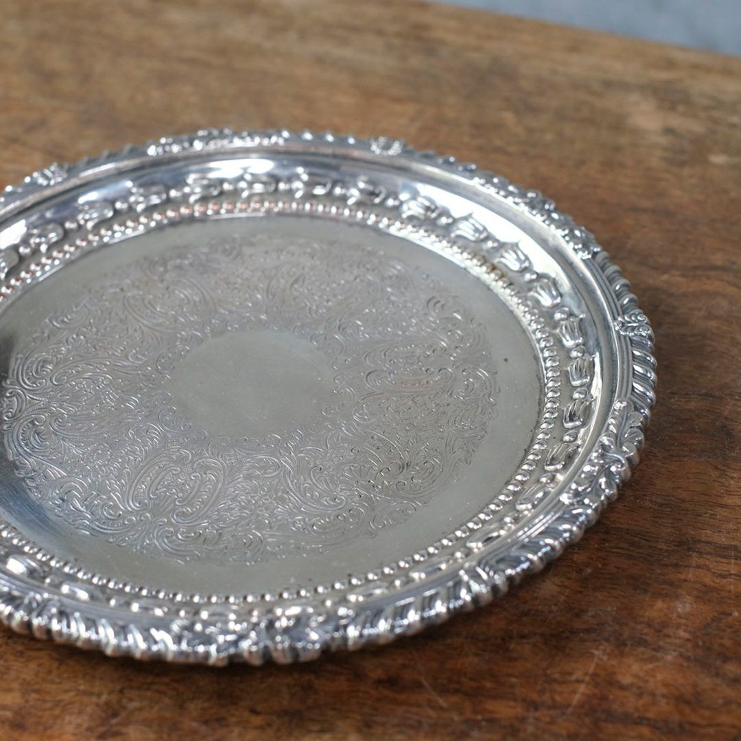 アンティーク サルヴァ ミニトレイ イギリス シルバープレート4