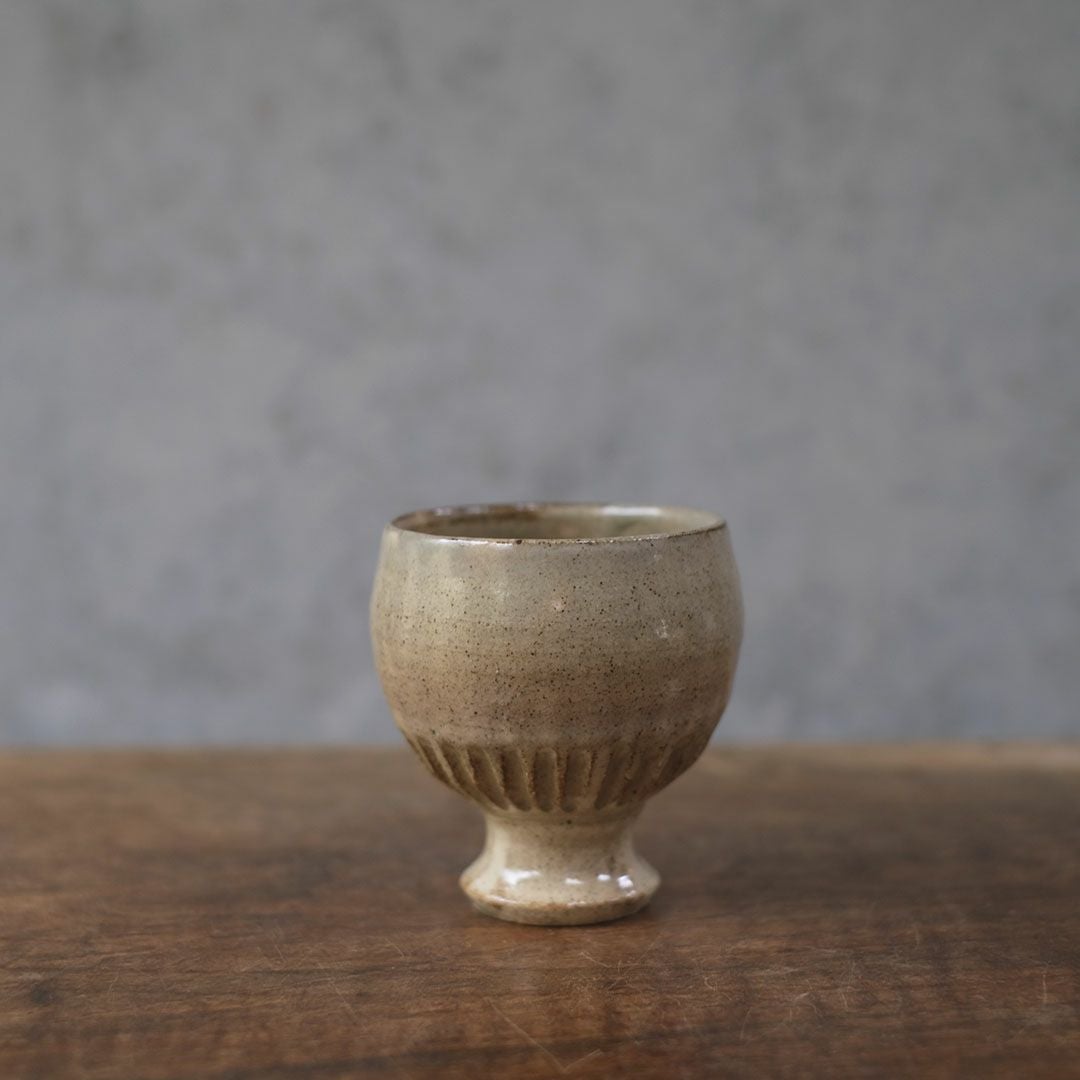 笠間焼【益子淳一】 ワインカップ コブレット 作家のうつわ 粉引 和