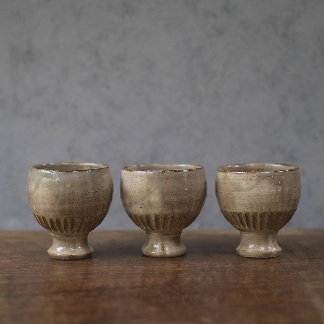 笠間焼【益子淳一】 ワインカップ コブレット 作家のうつわ 粉引 和食器2