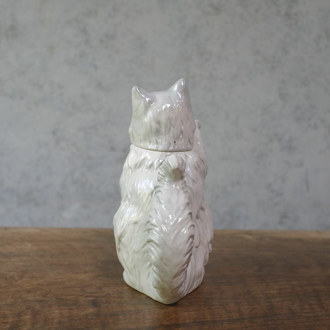 ヴィンテージティーポット 白猫 イギリス オブジェ 陶器 BESWICK ベスウィック3