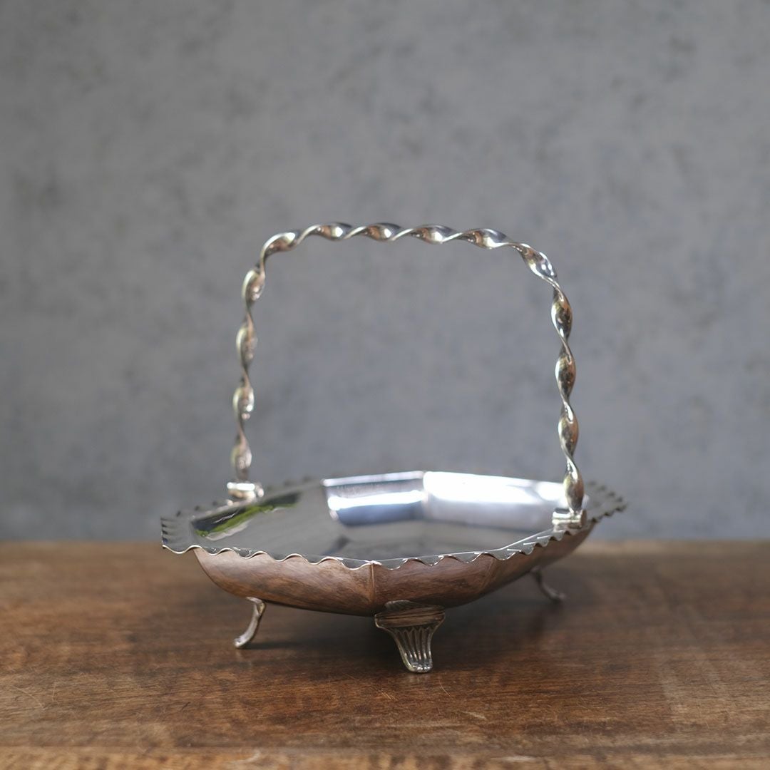 アンティークハンドルバスケット シルバープレート W&H ウォーカーアンドホール イギリス4