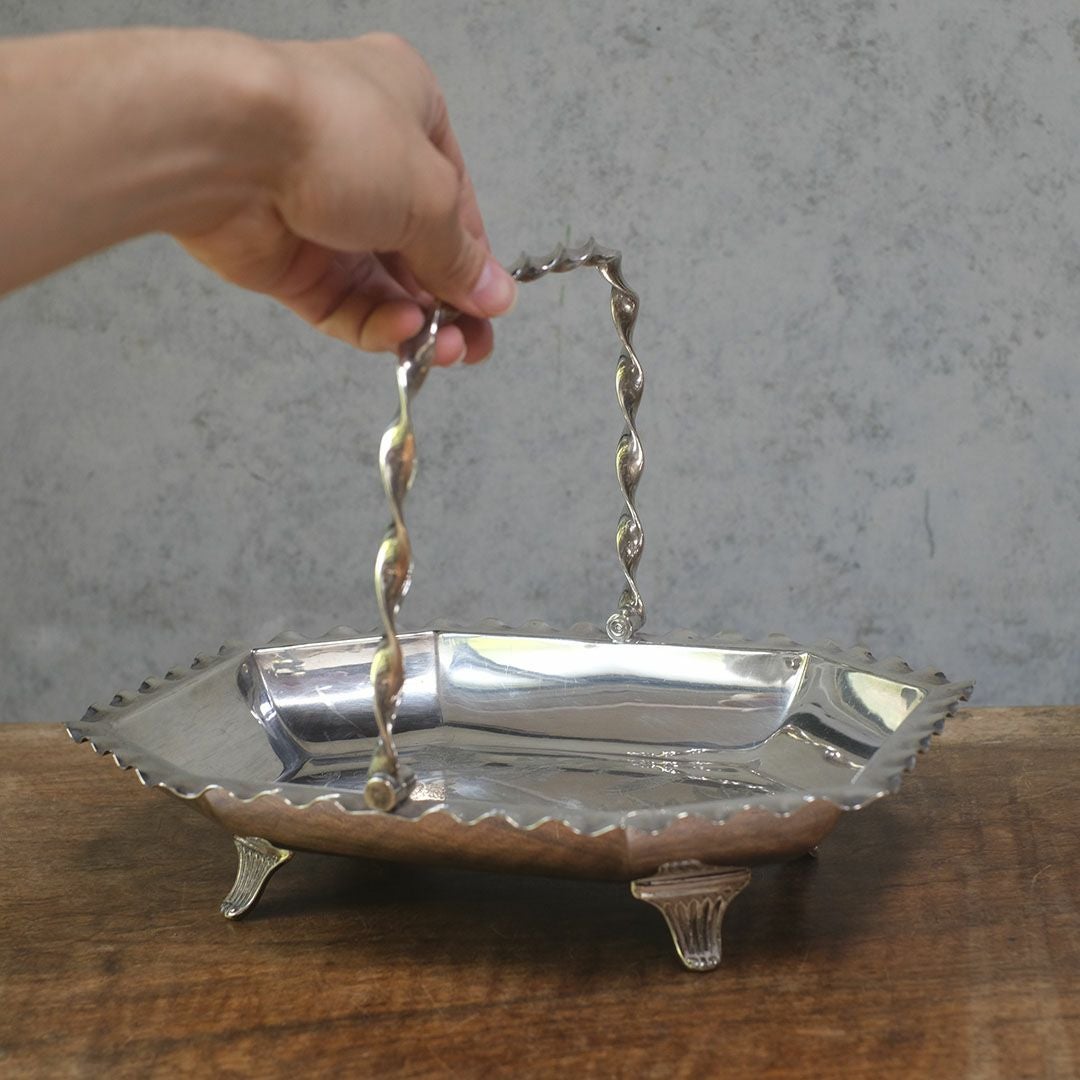 アンティークハンドルバスケット シルバープレート W&H ウォーカーアンドホール イギリス10